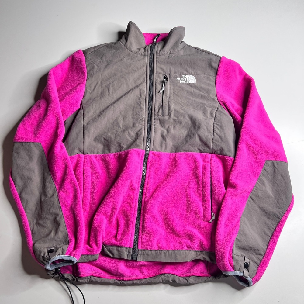 The North Face Denali Fleece Jacket Womens Small Pink Grey Full Zip Outdoor Coat